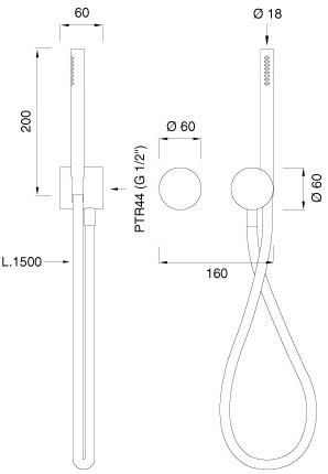 Ceadesign Настенный прогрессивный смеситель для ванны / душа Opus Ops 61 - Вид №1