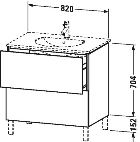 LC660600909 L-Cube Тумбочка напольная Светло-голубой матовый декор Duravit - Вид №1