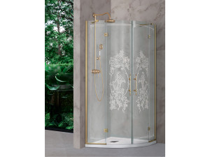 Полукруглый Хрустальный душ с распашной дверью