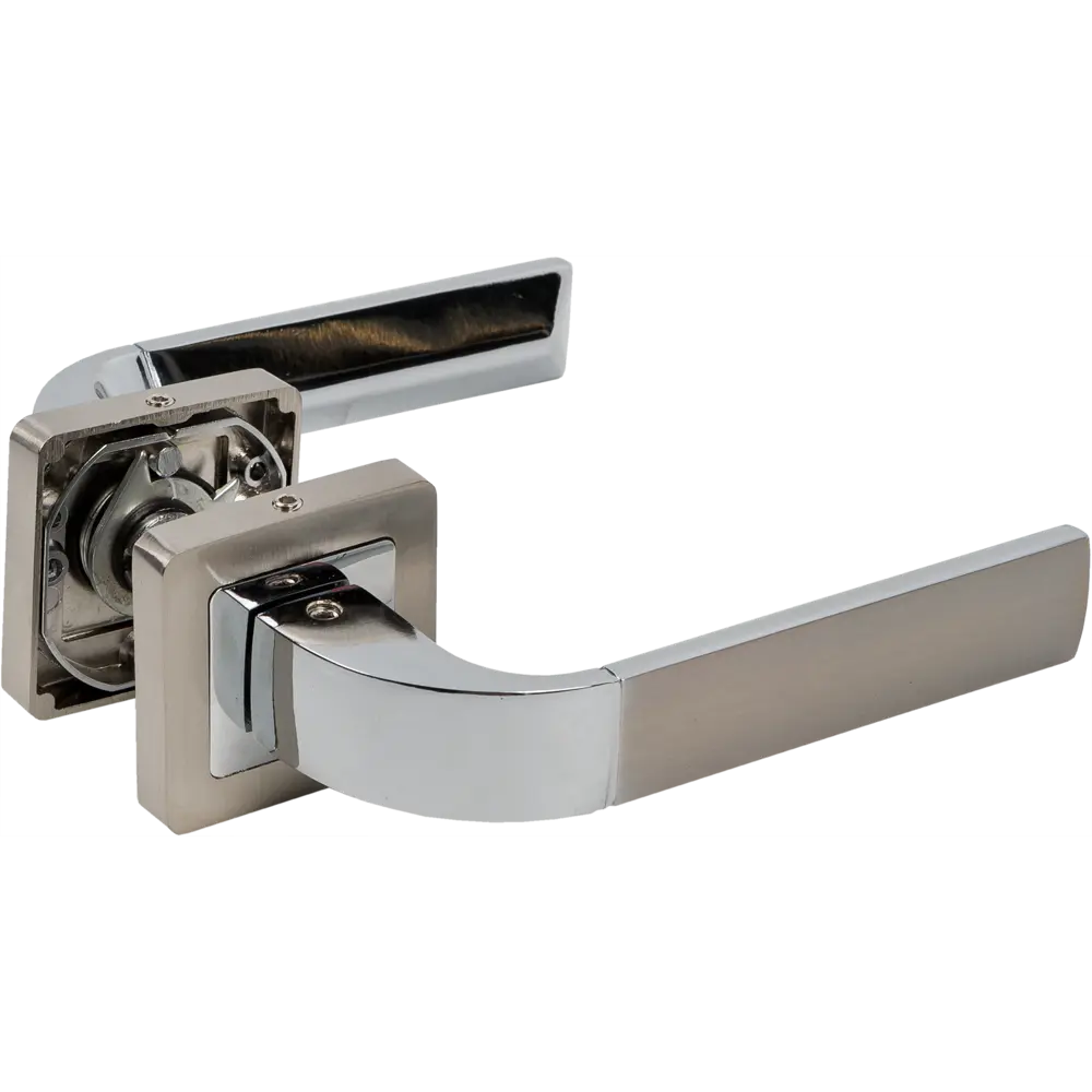 Ручка дверная на розетке ORION QR/HD SN/CP-3, цвет матовый никель/хром PUNTO STLM-2058140