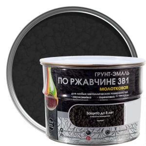 Грунт эмаль по ржавчине 3 в 1 молотковая Dali Special  цвет черный 2.5 кг