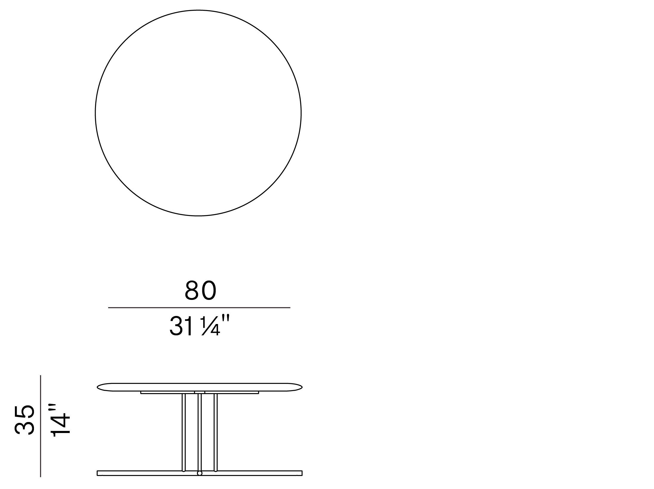 Круглый журнальный столик из ясеня и металла Potocco Graphic ARCH-00084637 - Вид №7