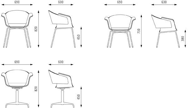 BENE Мягкое вращающееся кресло для залов ожидания sun-id-1510082 - Вид №2