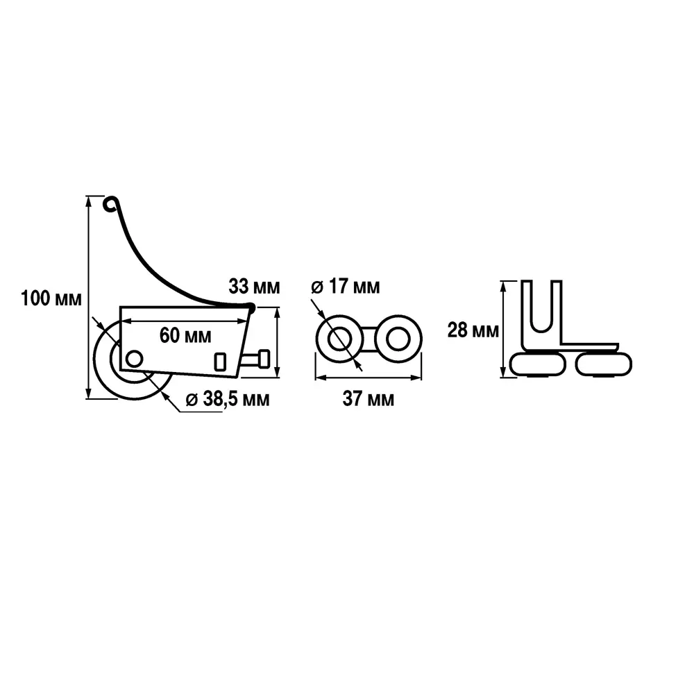 Комплект роликов для шкафа купе 55x40x40 мм 20 кг сталь цвет серый Santreyd STLM-2015756 - Вид №4