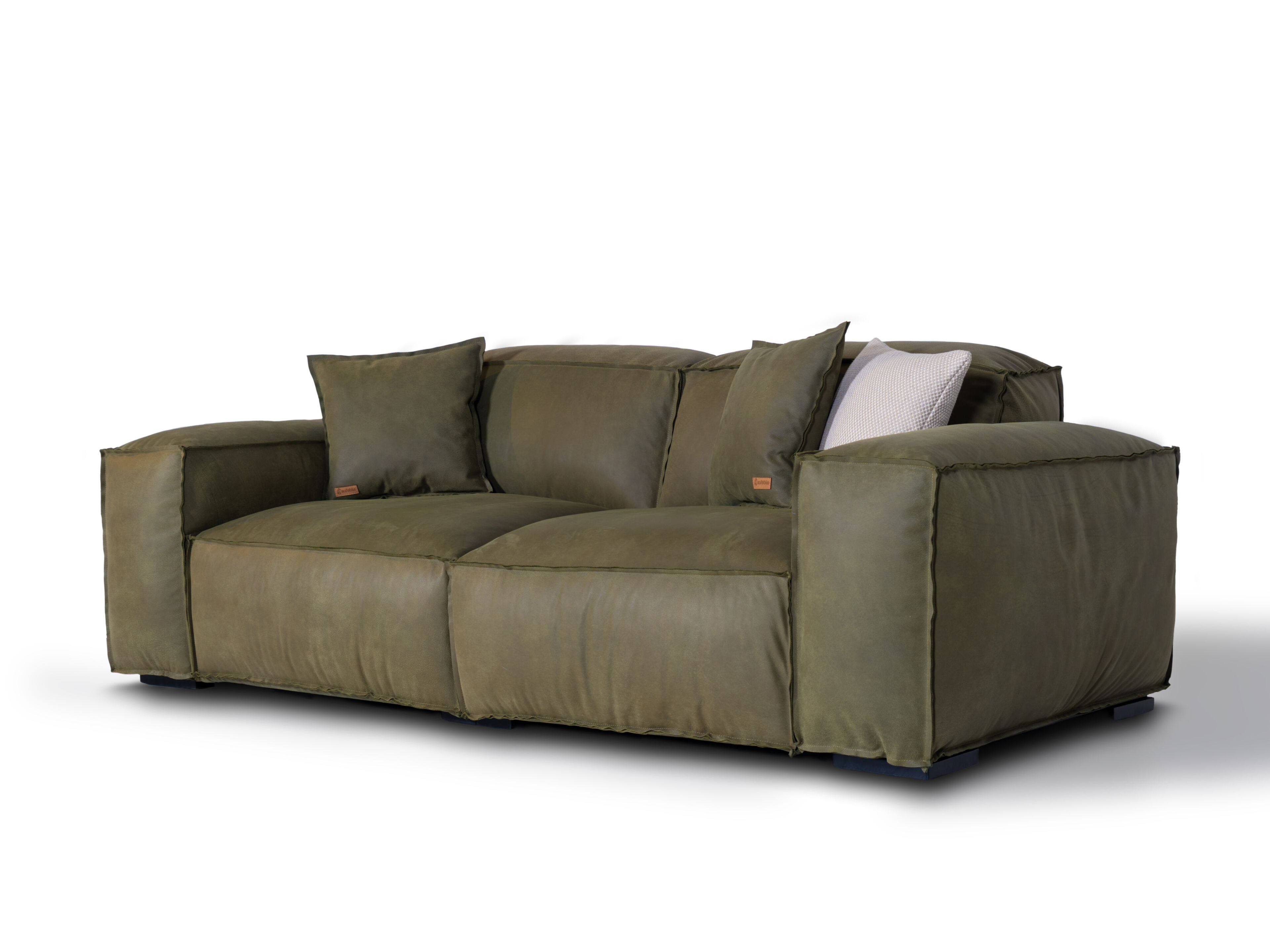 2-местный секционный диван из кожи с эффектом старения Mantellassi 1926 Placido ARCH-00074951 - Вид №5