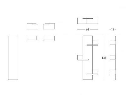 MEMEDESIGN Прямоугольное зеркало с настенной полкой sun-id-1392992 - Вид №5