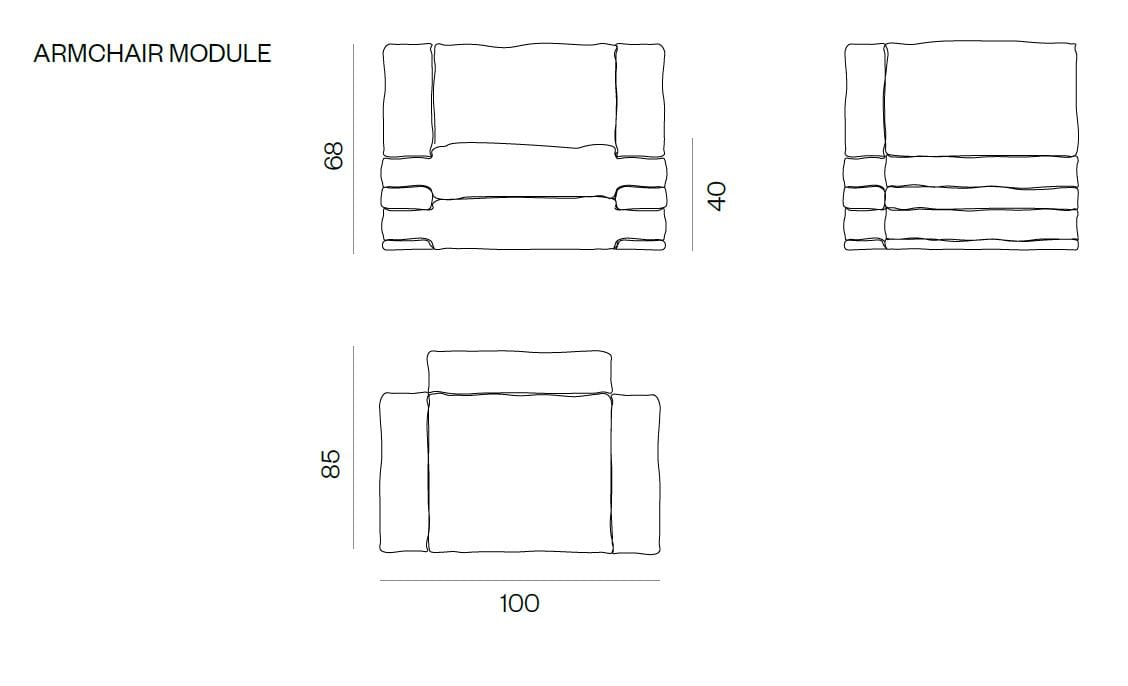 Модульный тканевый диван BD Barcelona PILLOW CANVAS ARCH-00079215 - Вид №43