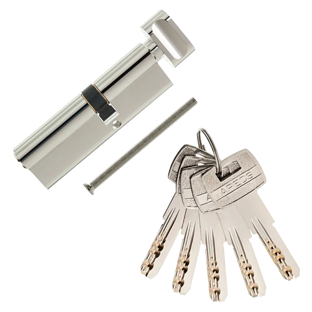 Цилиндр Apecs SM-95(40C/55)-C-NI, 40x55 мм, ключ/вертушка, цвет никель ЦИЛИНДР APECS SM-95(40C/55)-C-NI КЛ-ВЕРТ STLM-2054524 - Вид №1