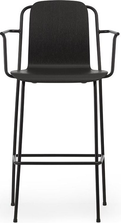 601964 Барное кресло 75 см Черная сталь / черный Normann Copenhagen Studio - Вид №1