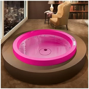 Ванна GRUPPO TREESSE Eos 160 STX-V846B-R розовая с гидромассажем круглая отдельностоящая