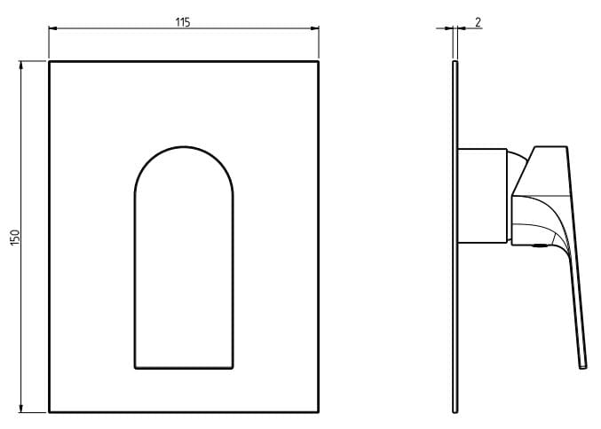 Однорычажный встраиваемый смеситель для душа с пластиной Rubinetterie Frattini отдельная эстетика ARCH-00023373 - Вид №11