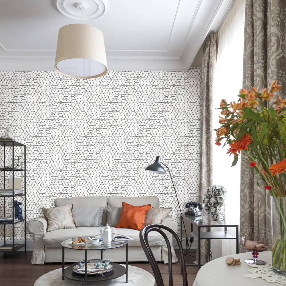 Обои «Рисунок» ЭР2967-4, на флизелиновой основе, цвет белый/чёрный, 1.06х10 м Erismann Serenada STLM-2129212 - Вид №2