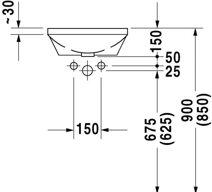 046240 Встроенная раковина под столешницу овальная Duravit Architec - Вид №2