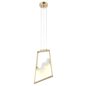 91563002 Светильник подвесной светодиодный Crystal lux 2380/210 2 м² нейтральный белый свет цвет жёлтый/золотой STLM-0927986