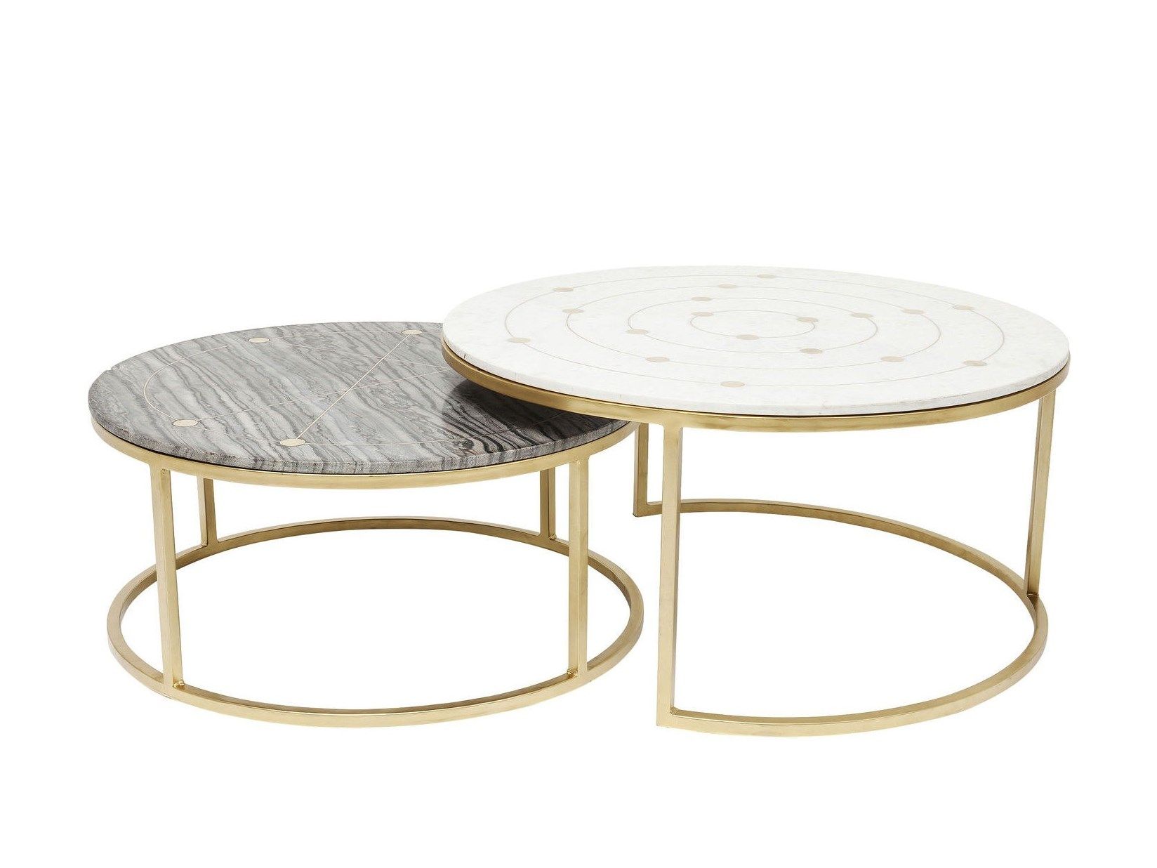 Мраморный низкий круглый журнальный столик KARE Design MYSTIC ARCH-00105562 - Вид №1