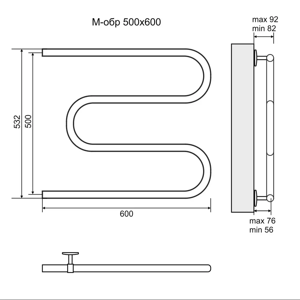 Водяной полотенцесушитель Equation для ванной с подогревом 16966221 STLM-0007305 - Вид №3