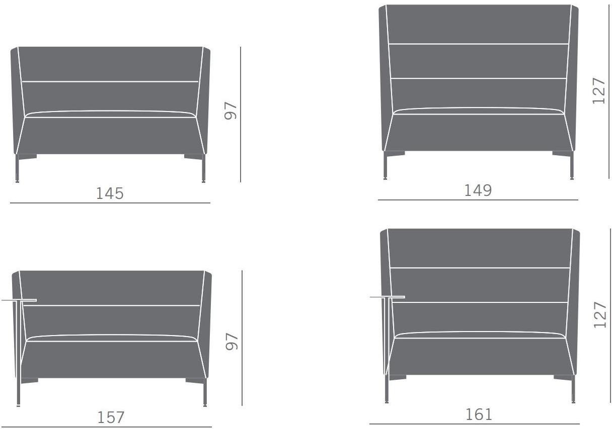 Kastel 2-х местный тканевый диван с высокой спинкой Kendo sun-id-1344522 - Вид №4