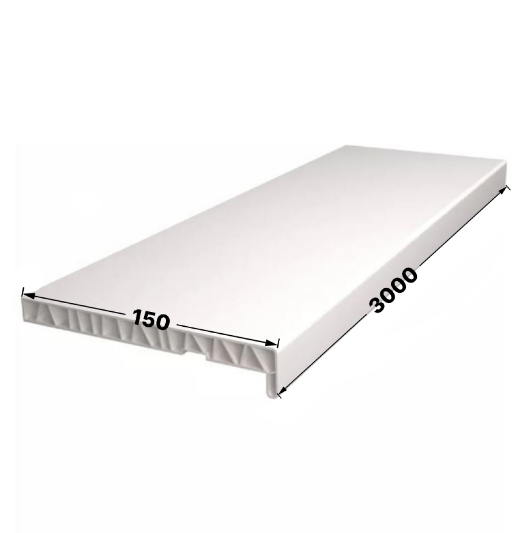 Подоконник ПВХ /белый/ 150х3000 STELLA STSR-1936