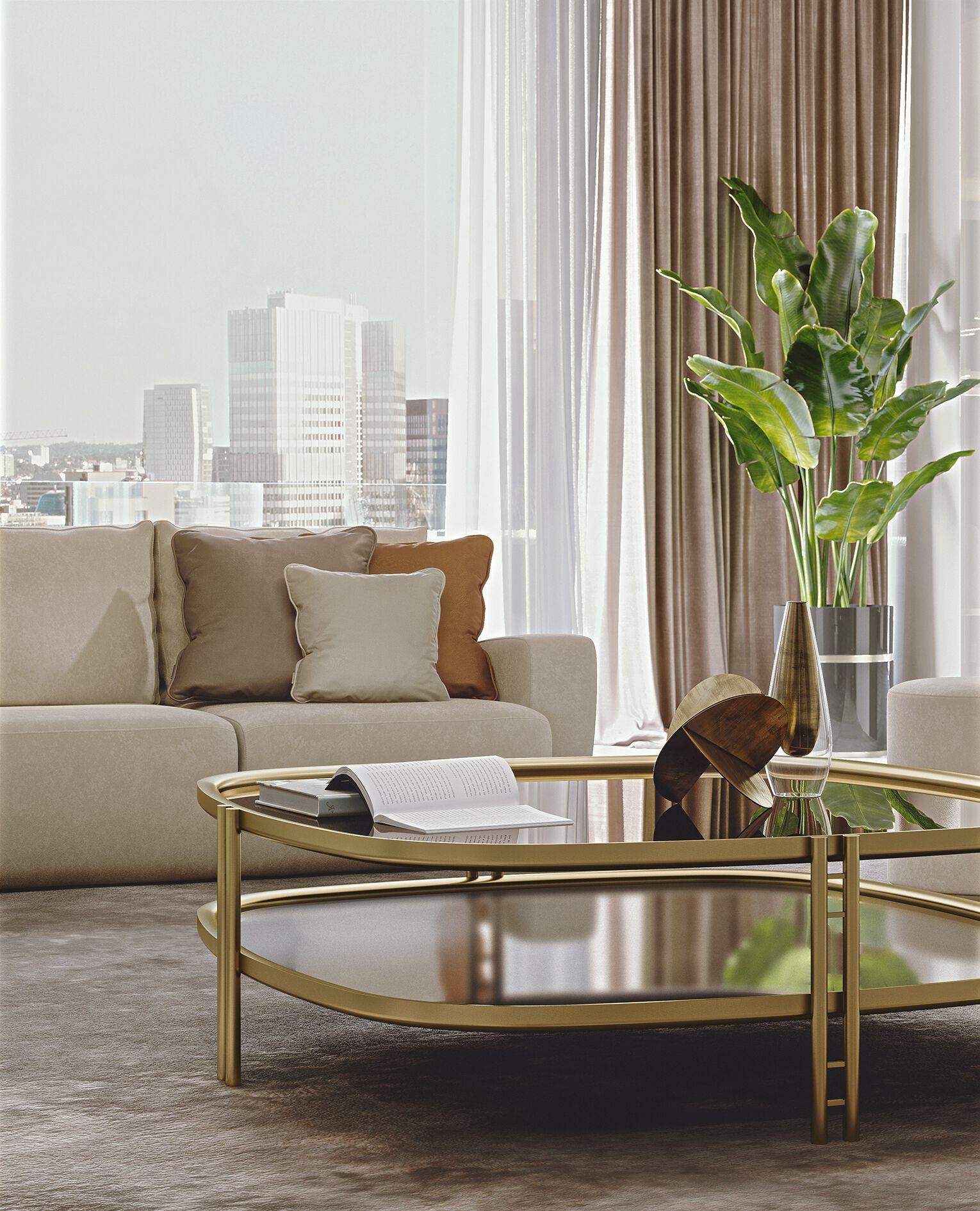 Зеркальный стеклянный квадратный журнальный столик Bizzotto Italia Atmosphera ARCH-00098270 - Вид №2