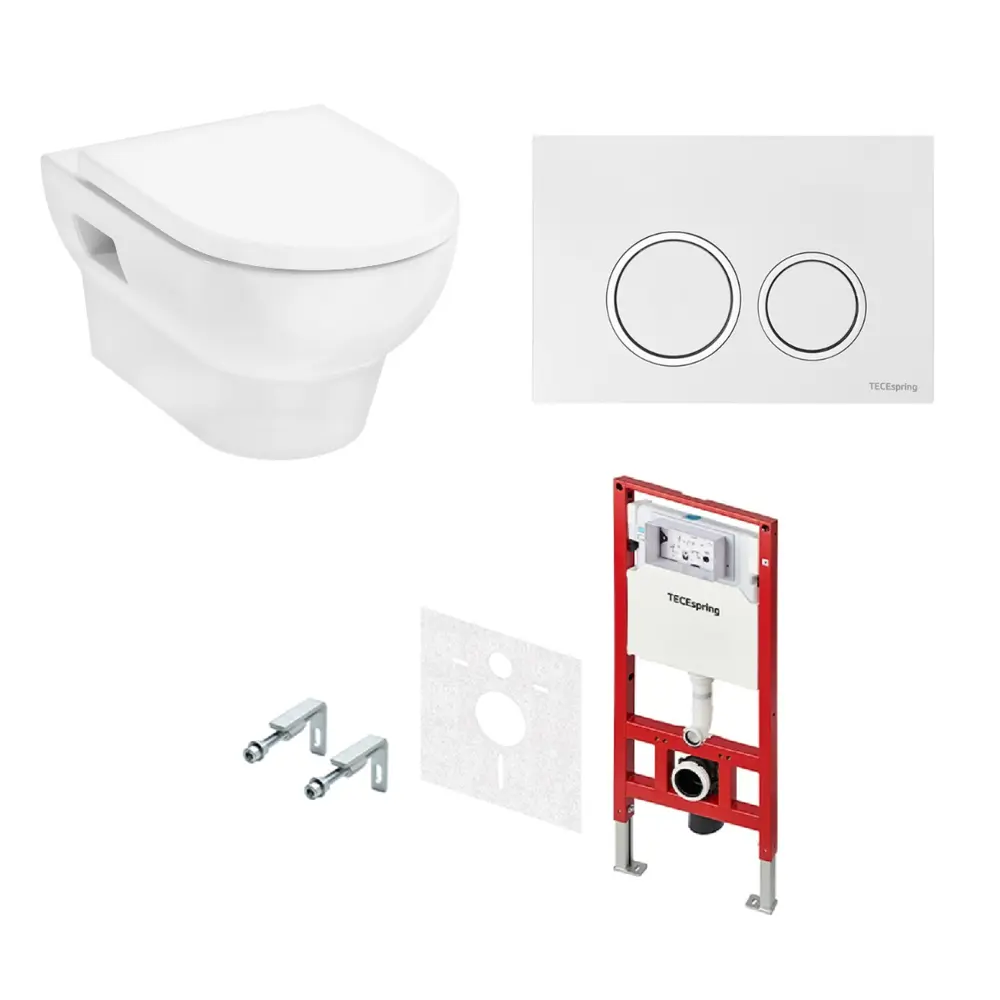 Комплект подвесной инсталляции Tece Spring с унитазом Hansgrohe GladeLake 89338179 HANSGROHE / TECE GladeLake S Spring STLM-1512757 - Вид №1