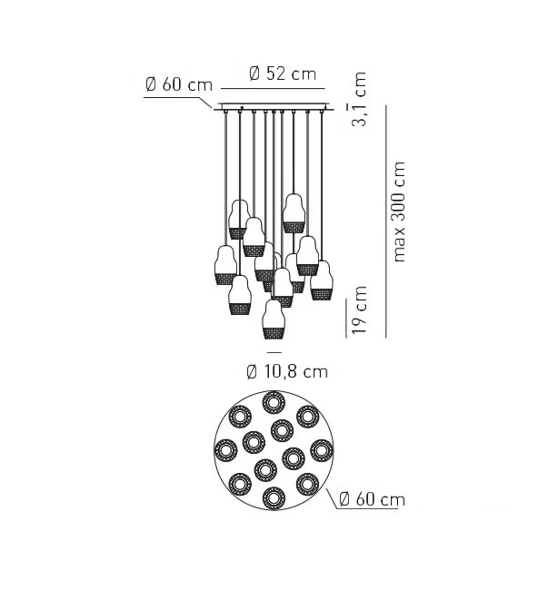 Axo Light FEDORA SPFEDO12ROBCGU подвес Santreyd 108917 - Вид №2
