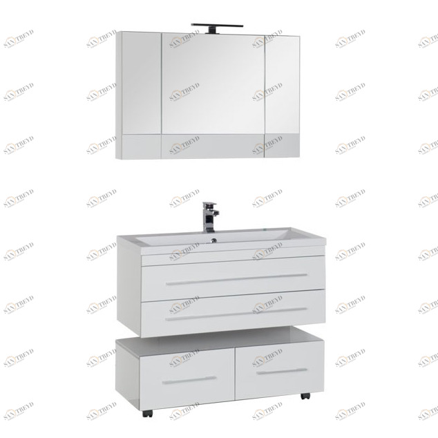 Комплект мебели Aquanet Верона 100 белый (подвесной 2 ящика) 00175467