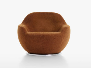 Тканевое кресло с оттоманкой