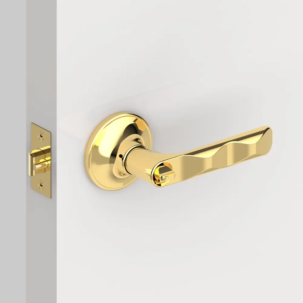 Ручка-защелка 624/BL PB-E, с фиксатором, с ключом, цвет золото FUARO STLM-2004142 - Вид №5