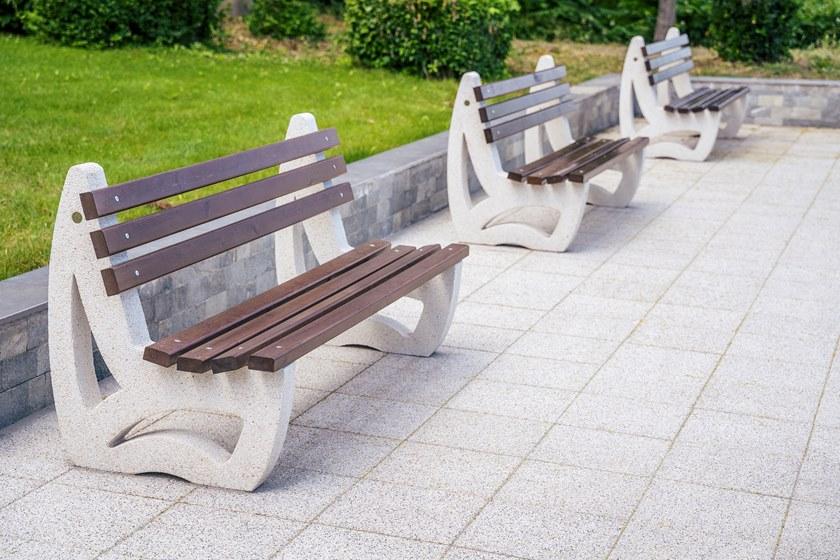 ENCHO ENCHEV - ETE Скамейка из бетона и дерева со спинкой  39  - Вид №9