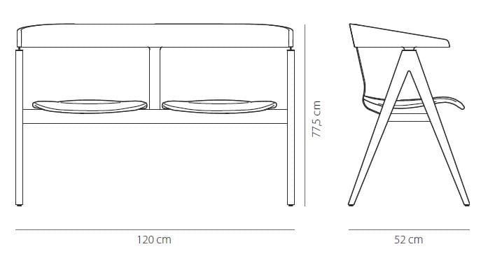 Мягкая скамейка из ткани со спинкой Gazzda Ava ARCH-00111059 - Вид №6