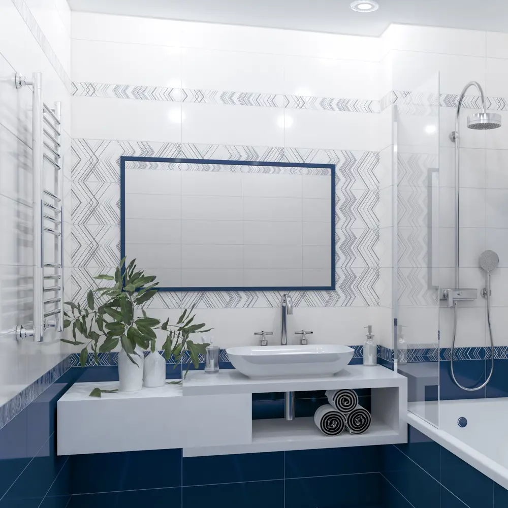 Плитка настенная Festa Indigo 20.1х50.5 1.52 м² цвет синий Azori STLM-2197018 - Вид №4