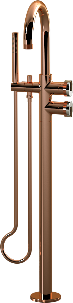 E-11554-R1PC-L1VBB-RG Смеситель напольный отдельностоящий (внешняя часть) GRAFF MOD+