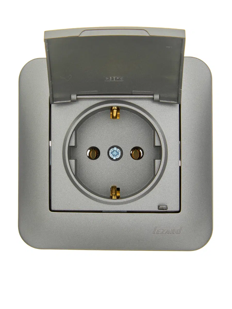 ASTI Розетка с/з с крышкой ПБТ платина LEZARD 7081-3535-123B - Вид №4