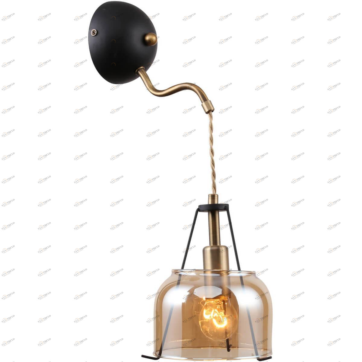 Бра со стеклянным плафоном янтарное Pilar 5040-401 RIVOLI PILAR 00-3930585 Золото;прозрачный 