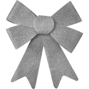 Украшение бант 30см серебро