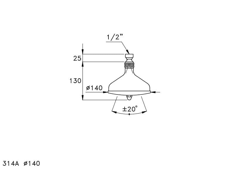 Насадка для душа с дождевой насадкой RUBINETTERIE STELLA 314A ARCH-00021425 - Вид №3