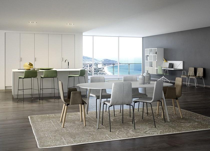 Leyform Высокий табурет из стали и саночной кожи Zerosedici 0480  - Вид №5