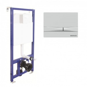 040250 Инсталляция BERGES для скрытого монтажа NOVUM с кнопкой F1 белая  Berges NOVUM F3