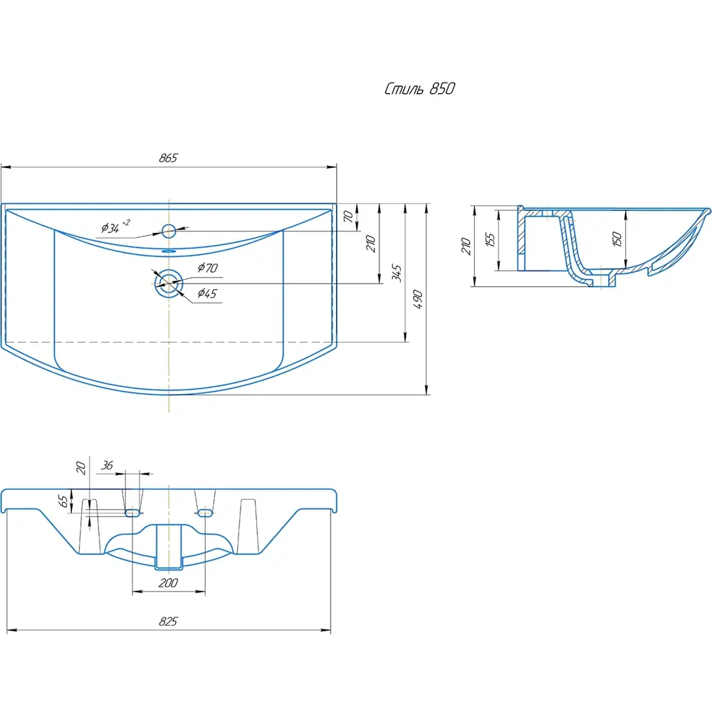 KIROVIT Стиль 85 — элегантная керамическая раковина для современной ванной 81959630 STLM-0015383 - Вид №4