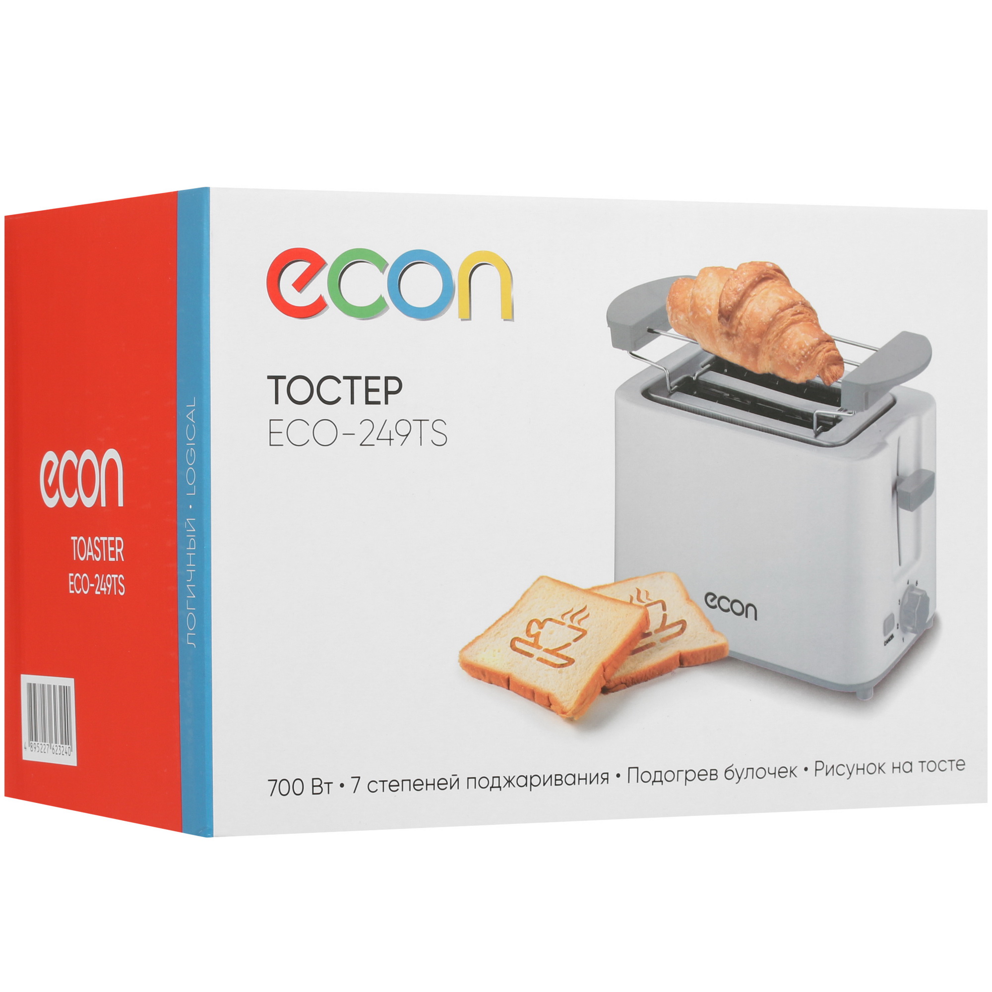 9907899 Тостер ECON ECO-249TS белый STDN-0066672 - Вид №8