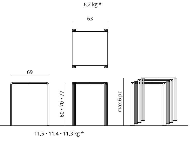 Алюминиевый квадратный стол для общественных мест Urbantime Zeroиндексы.015 ARCH-00081218 - Вид №4