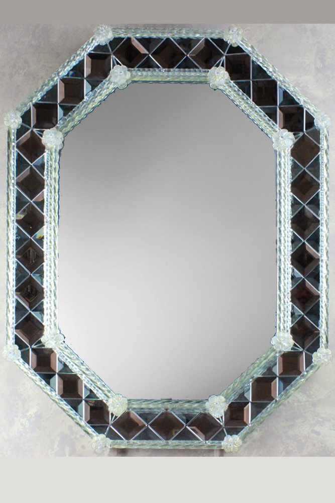 900 ORIGINALMURANOGLASS Венецианское зеркало Navagero Rose - муранское стекло OMG  см  - Вид №1