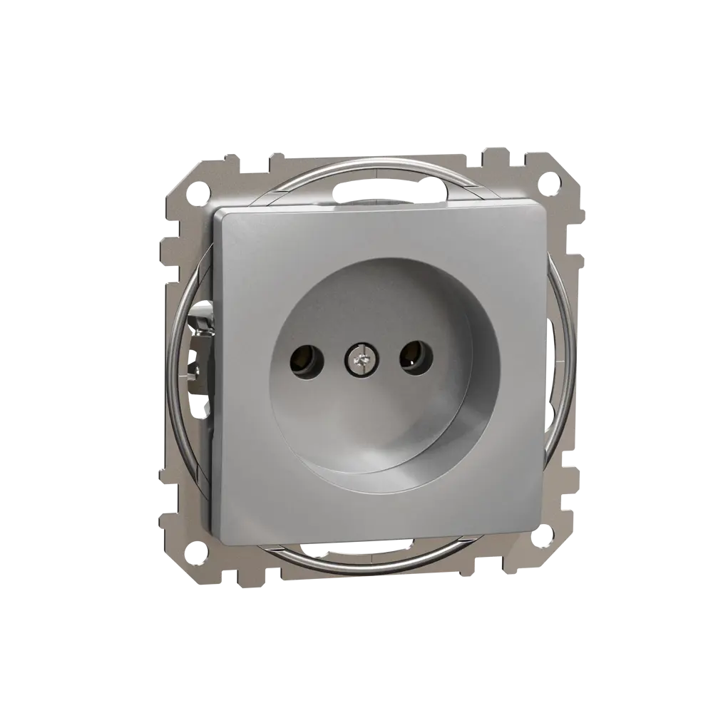 Розетка встраиваемая Systeme Electric Sedna Design  без заземления, цвет алюминий STLM-2023075 - Вид №1