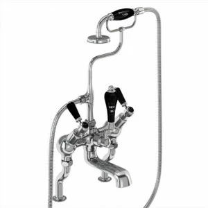 Смеситель для ванны "под наклоном" и ручным душем, набортный [KE19 BLA]  Burlington T9-QT BLA, T18, T4 BLA