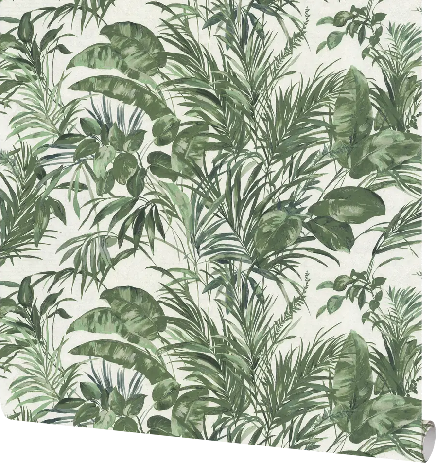 АСПЕКТ Тропикана - флизелиновые обои с тропическим узором в зелёных тонах 89375662