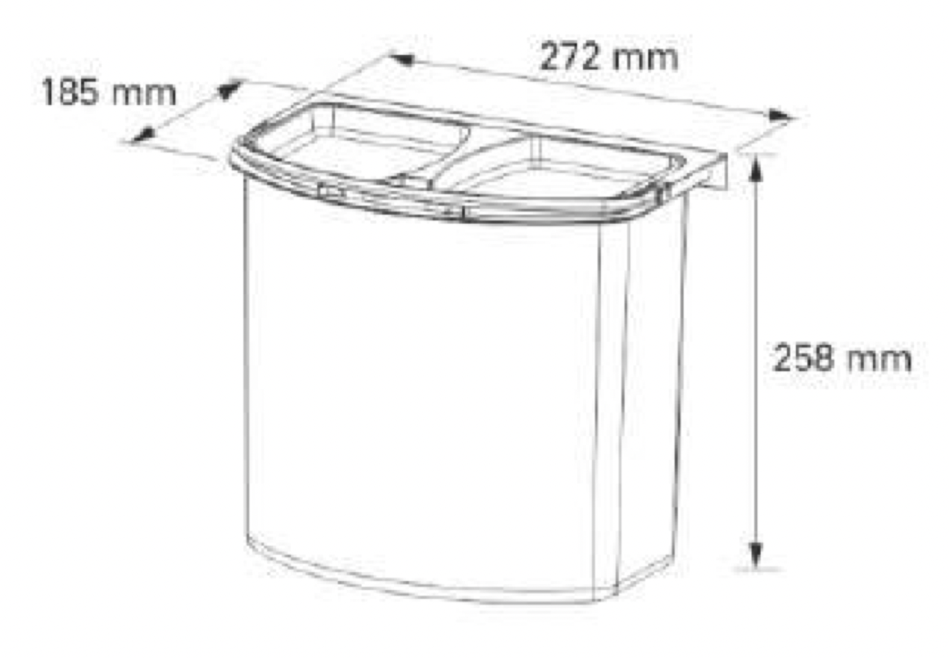 Контейнер для мусора на дверцу Theta 7 White NAVAKO 10023 - Вид №5