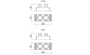 С порошковым покрытием алюминий несколько светодиодных утопленных прожекторов