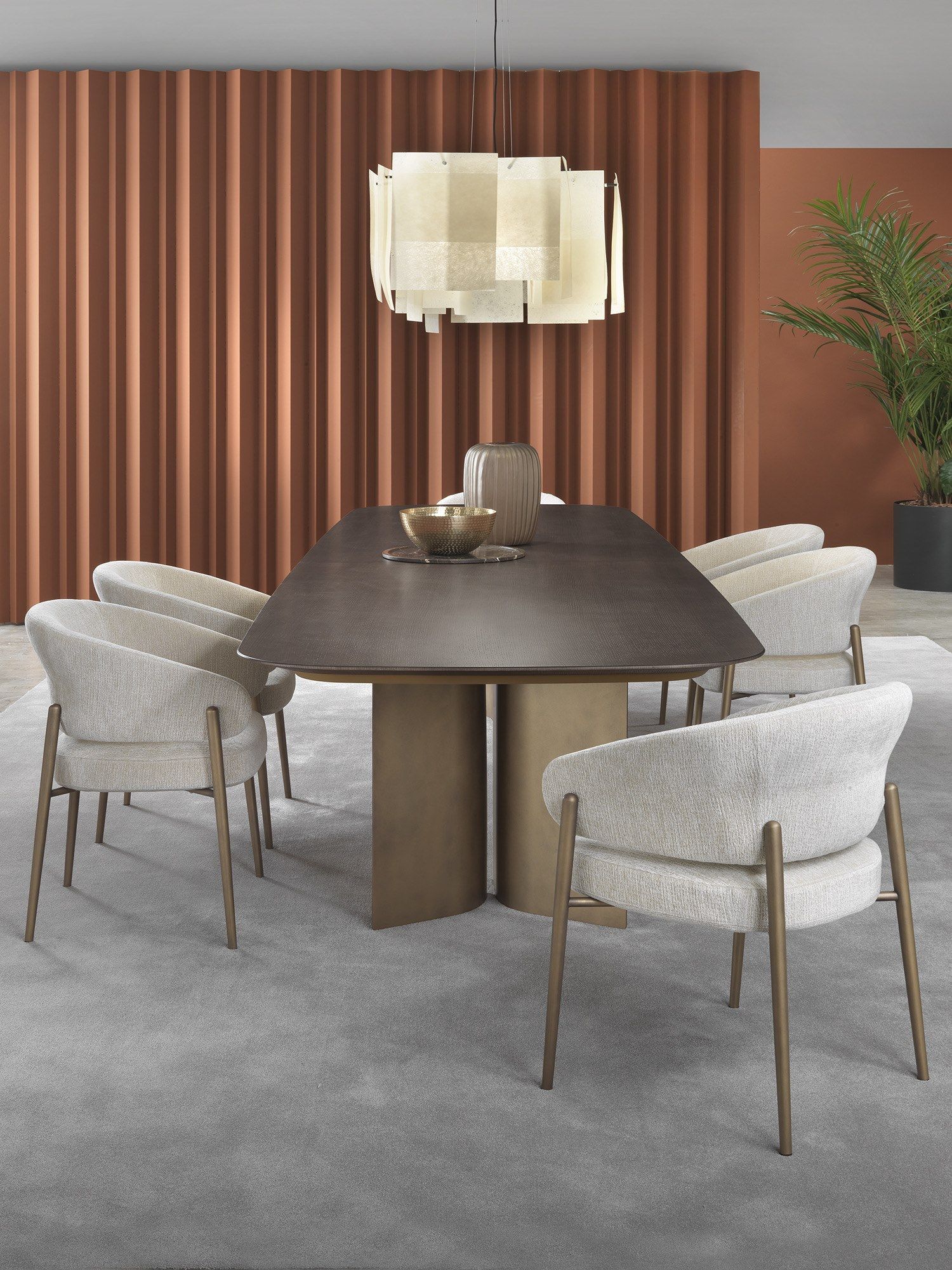 Овальный стол с мраморным верхом и изогнутым металлическим основанием Marelli Wave ARCH-00138111 - Вид №32