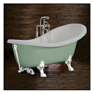 Ванна Akcjum Rectime 175 WR-01-01-KB-A овальная салатовая с белыми ножками