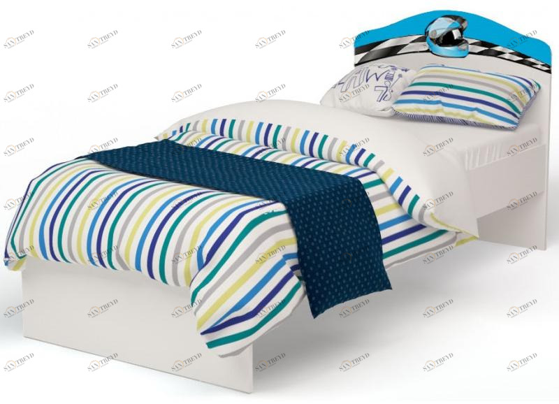 Кровать классика ABC-KING La-Man с рисунком (160*90) без ящика (синий) 4631147955791